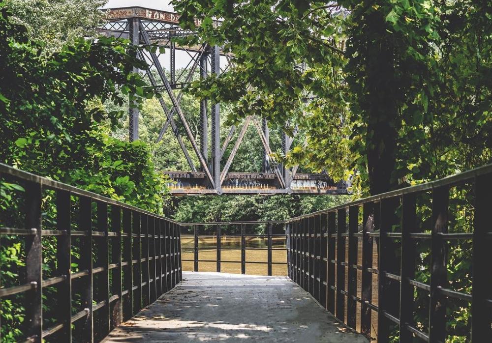 Biking the trails in downtown Fort Wayne