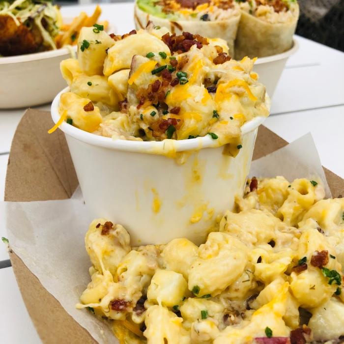 Happy Hour at Portside features Bacon Mac 'N Cheese at Trade Irvine