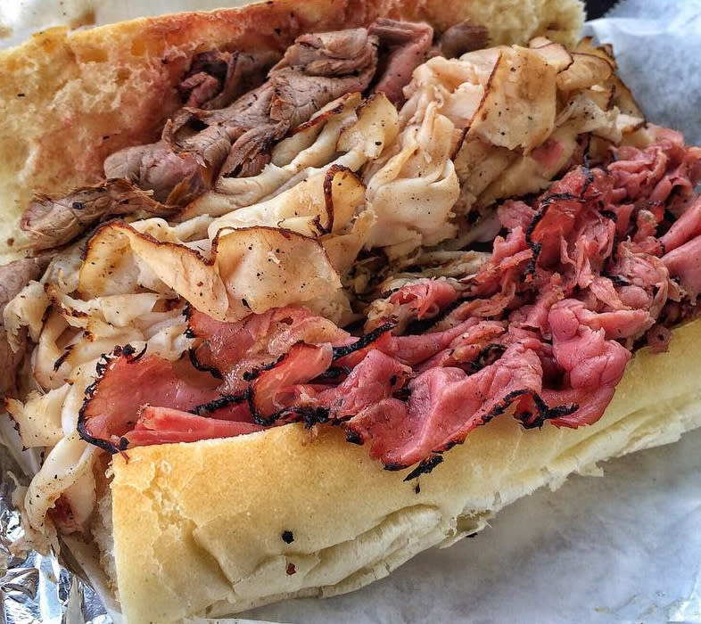 Mixed meat sandwich at Chaps Pit Beef in Frederick, MD