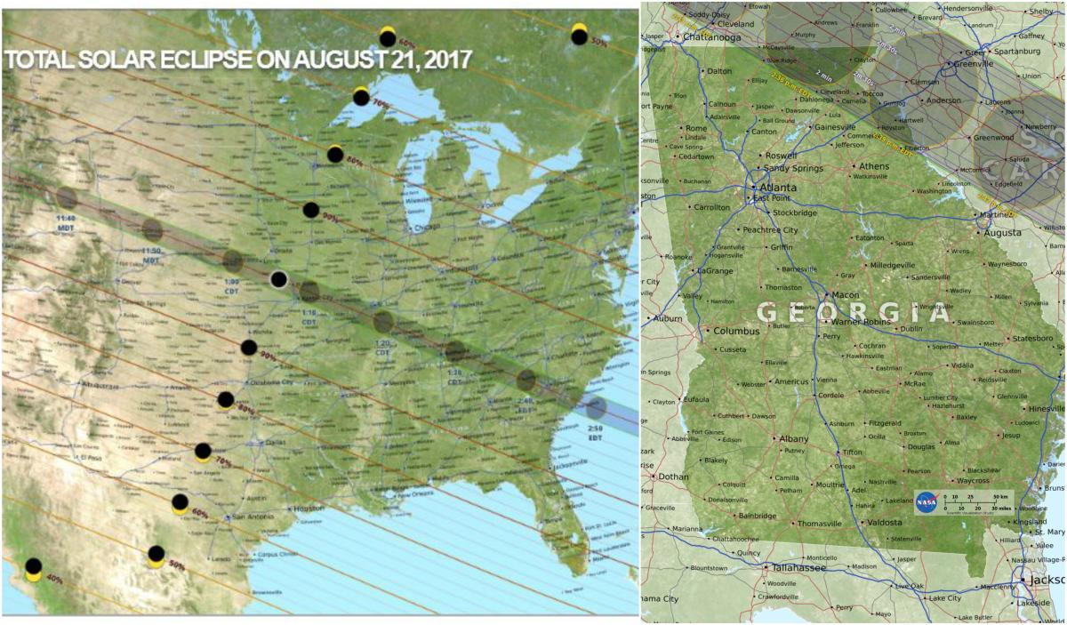 Total Solar Eclipse In Macon Ga Viewing Spots Aug 21