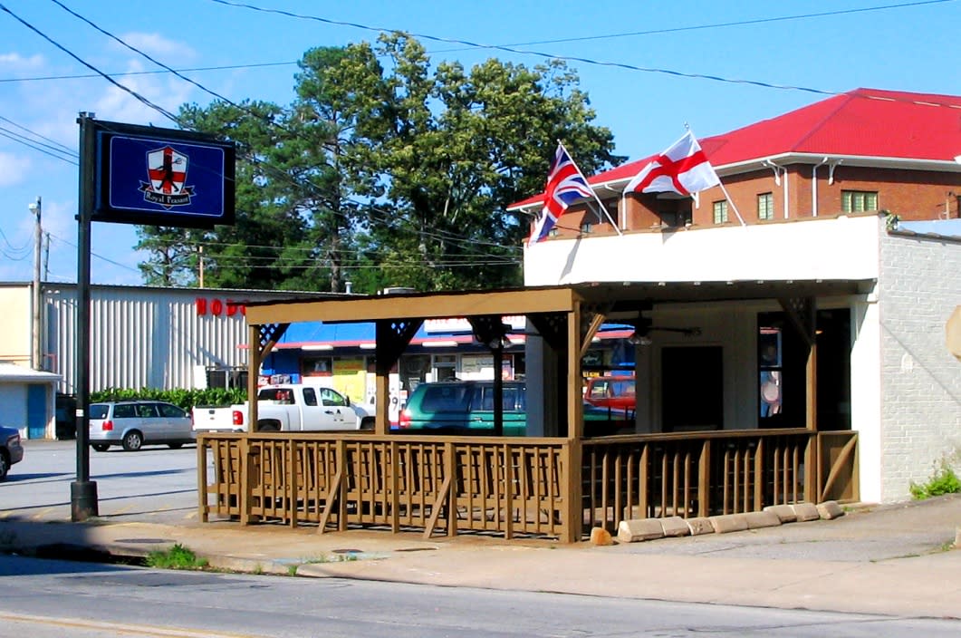 Patio dining area at the  Royal Peasant in Athens, GA