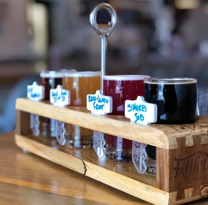 Beer flight at Fifth Ward Brewing Company