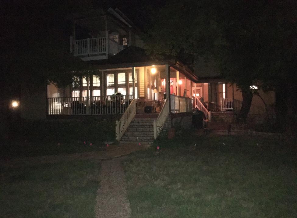 Backyard at night