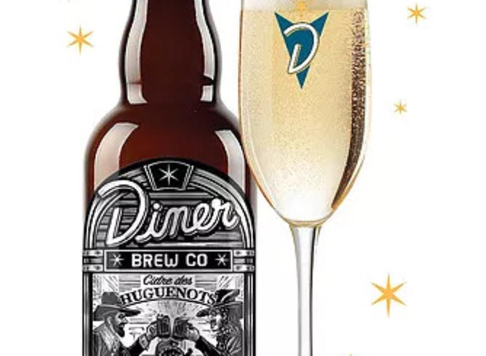 Diner Brew Co. bottle & glass Cidre des Huguenots