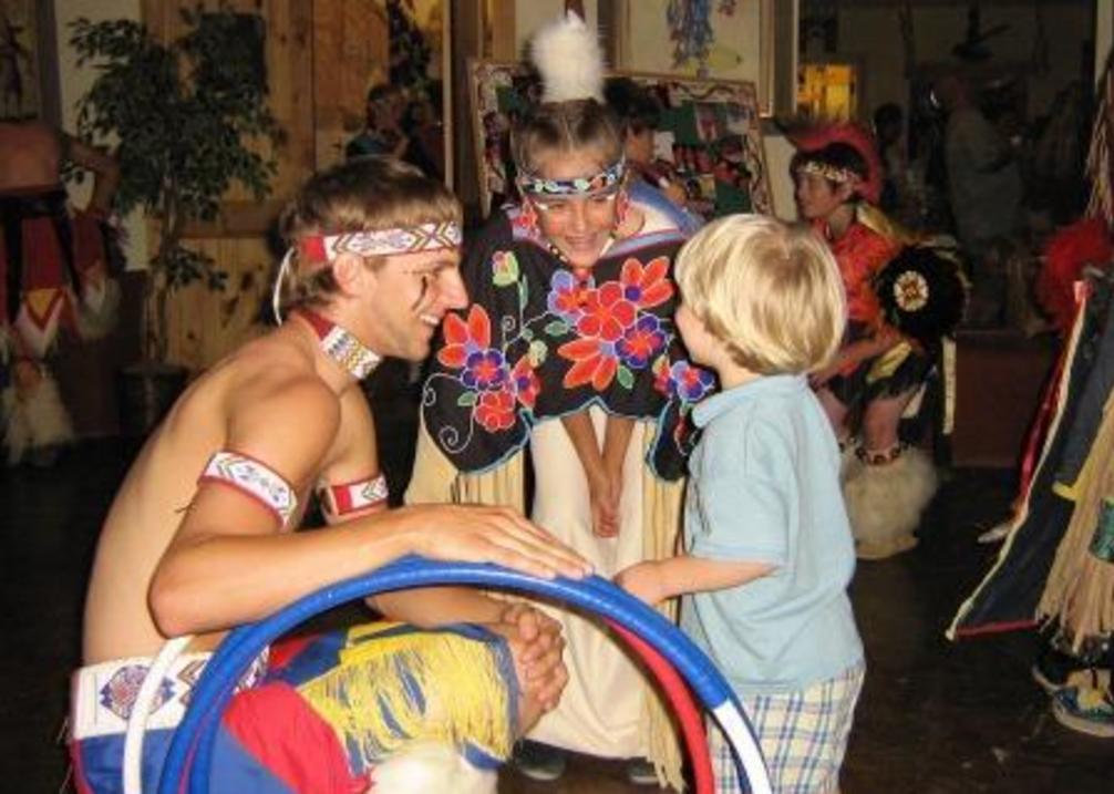 With young boy