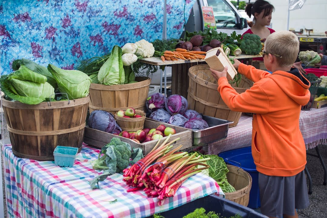 The Rochester MN Downtown Farmers Market is open outdoors May - October and indoors November - April.