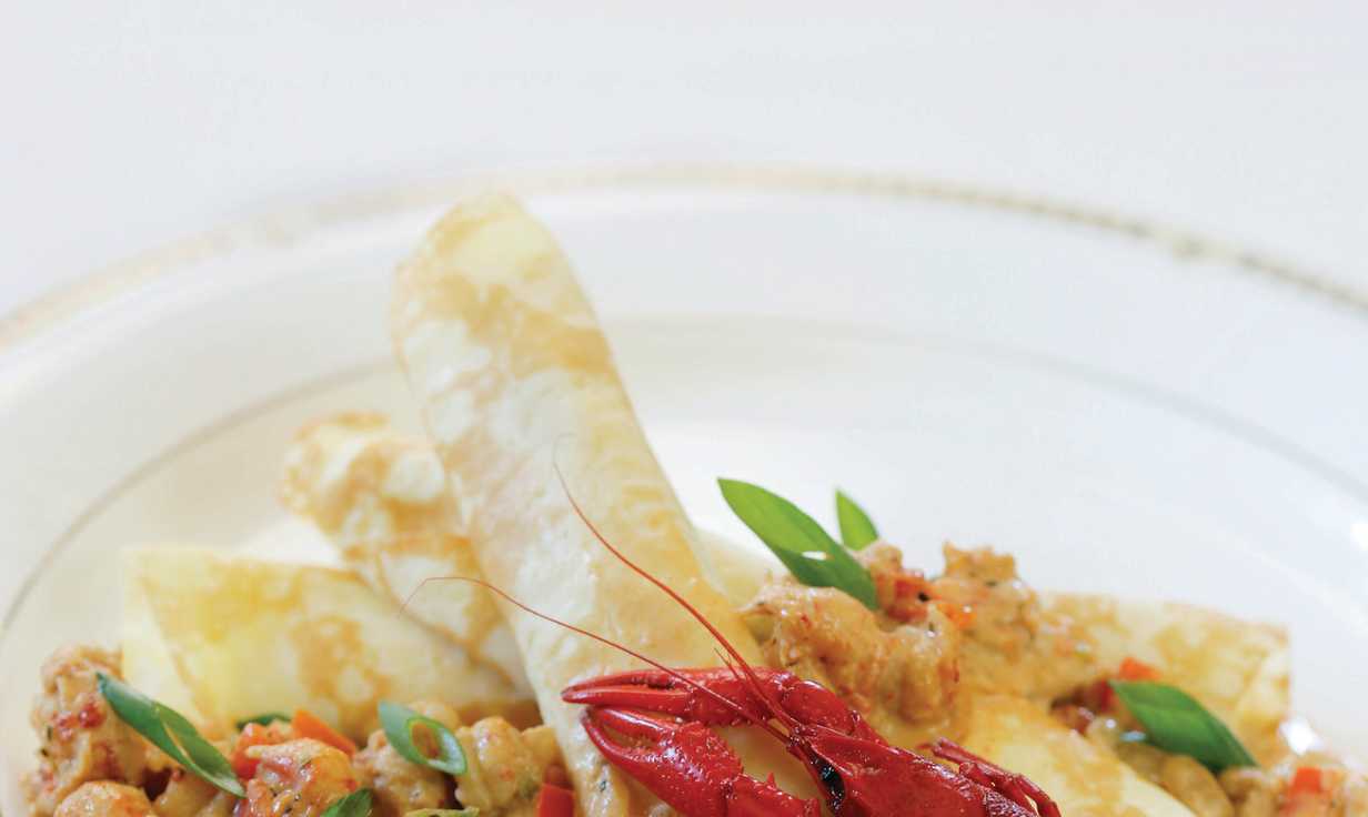 Muriel's Crawfish Goat Chees Crepes
