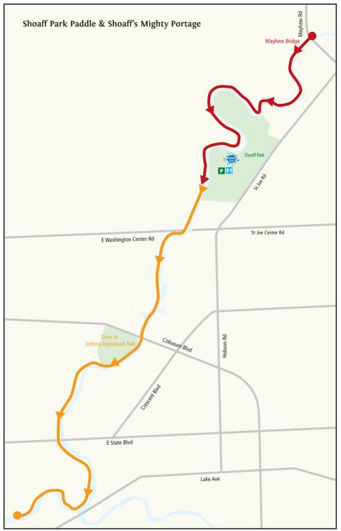 Shoaff Park Paddle and Portage Water Trail Itinerary