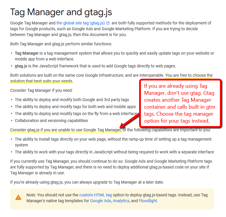 Tag Manager and gtag
