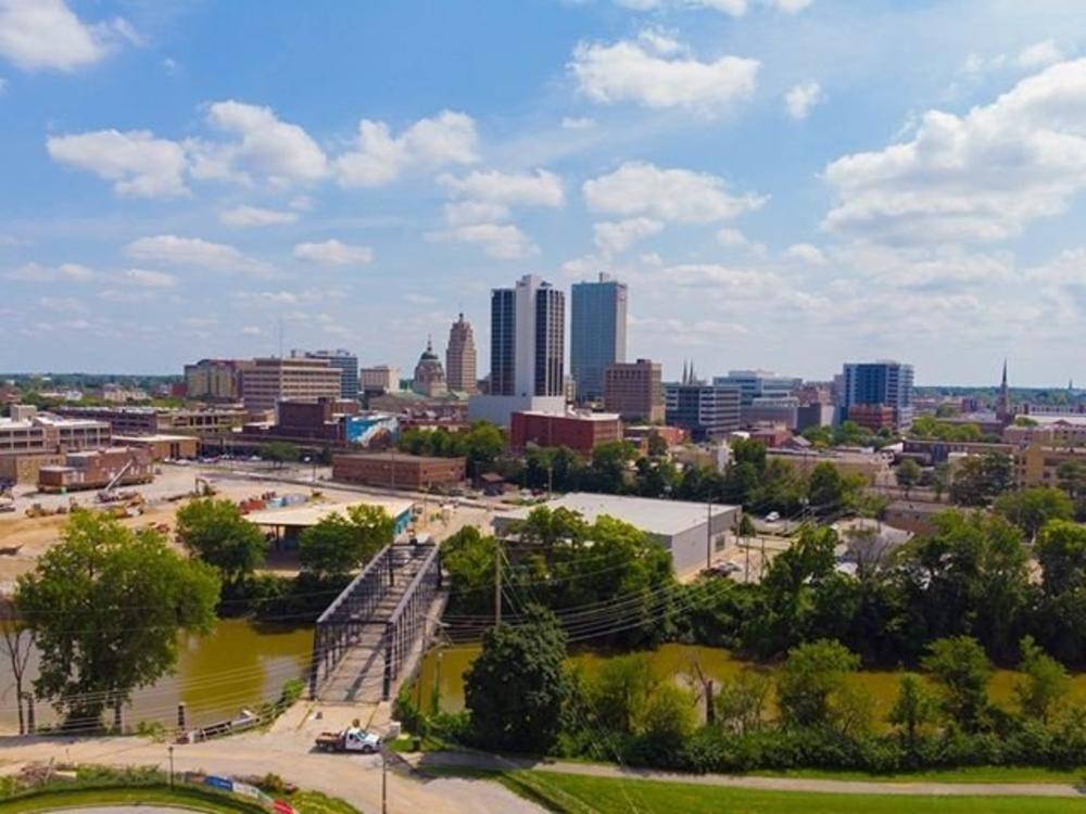 DO NOT USE Above the Fort Downtown Fort Wayne Skyline Aerial Photo from Riverfront #MyFortWayne Photo