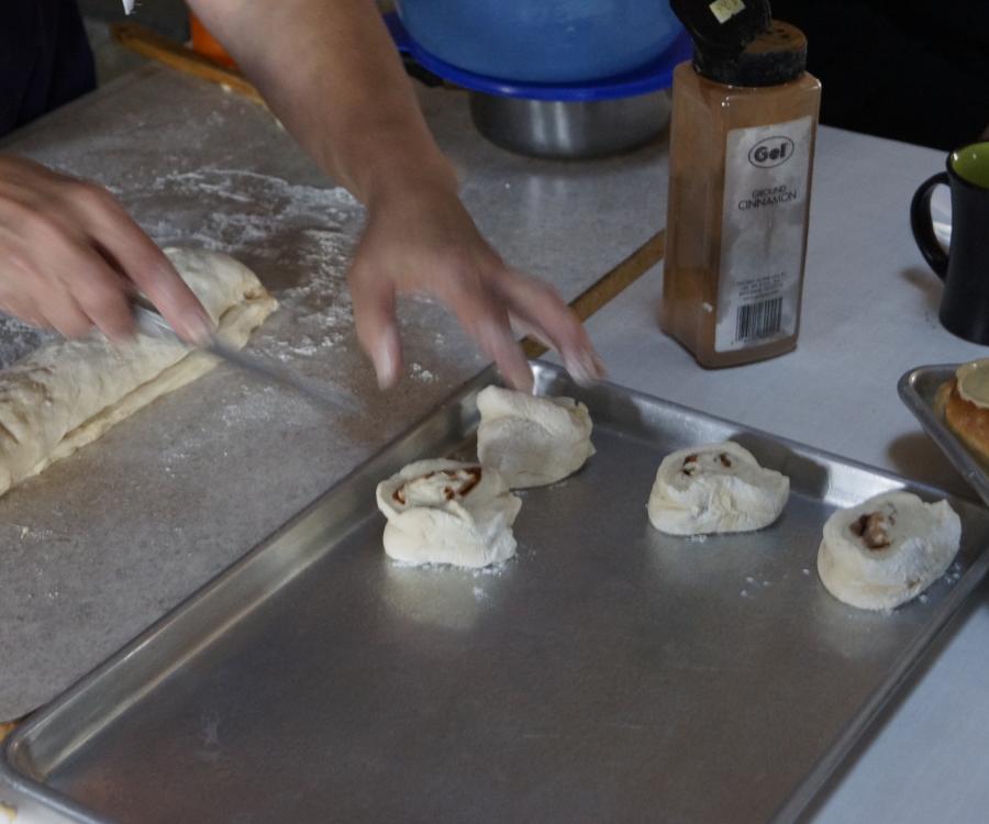 Cinnamon Roll Making