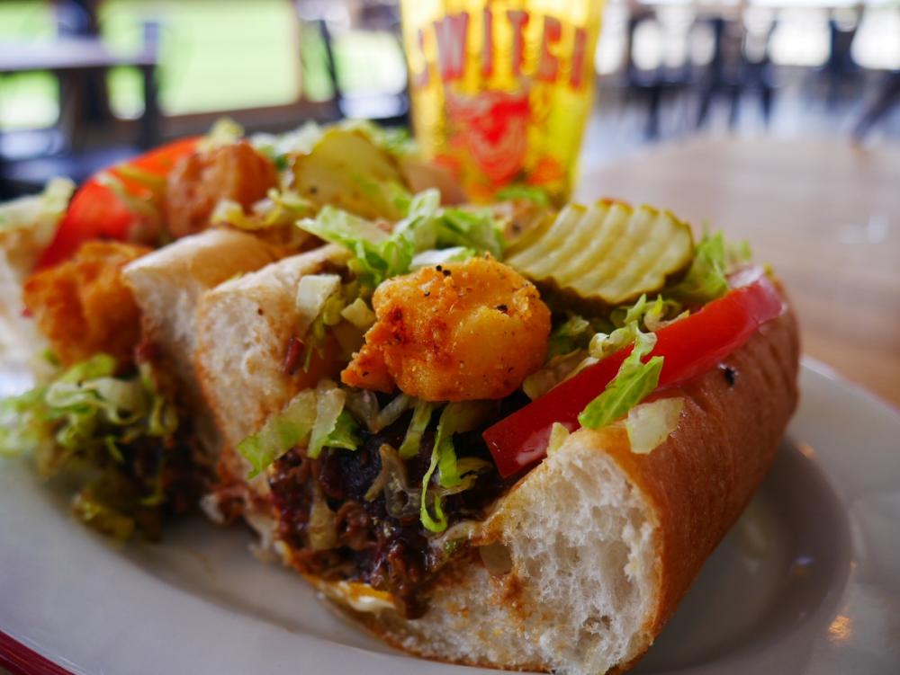 Po Boy Sandwich from The Switch bbq in dripping springs texas