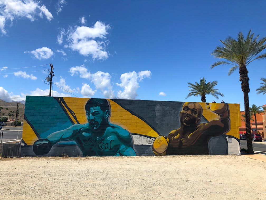 Mural of boxers