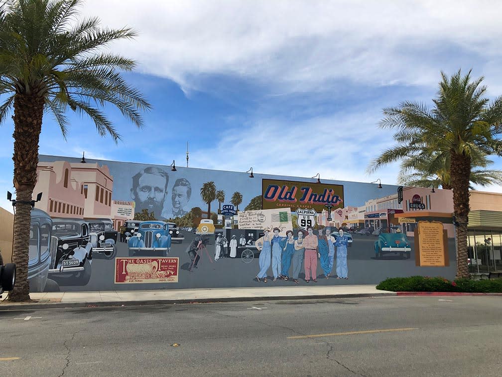 Mural of the city of Indio in the 60s