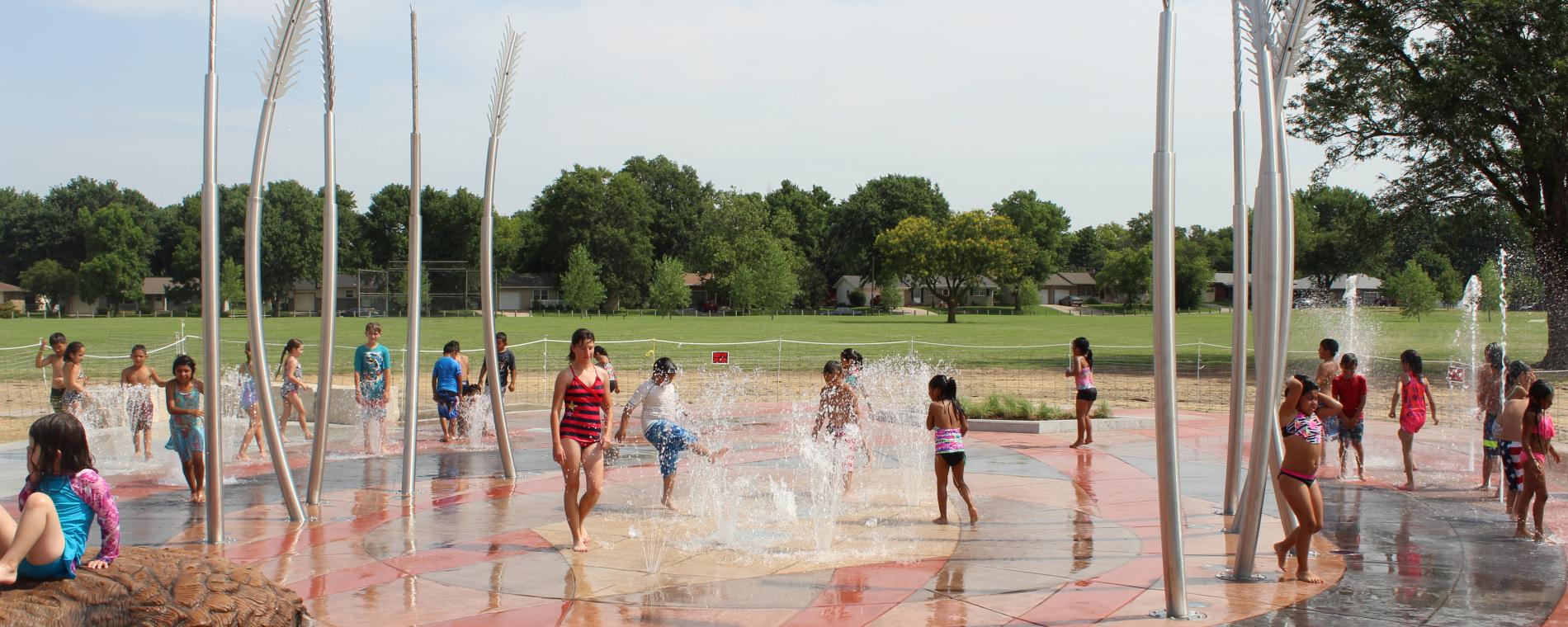 Buffalo Park Splash Pad with Kids