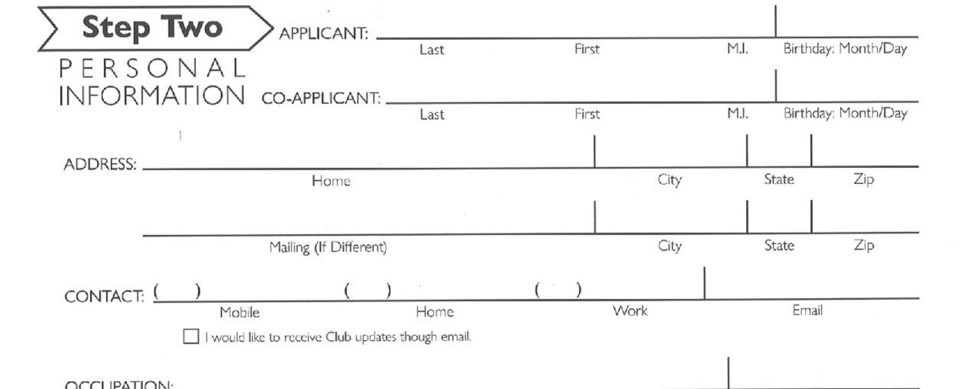 Candle Club Member Temporary Application