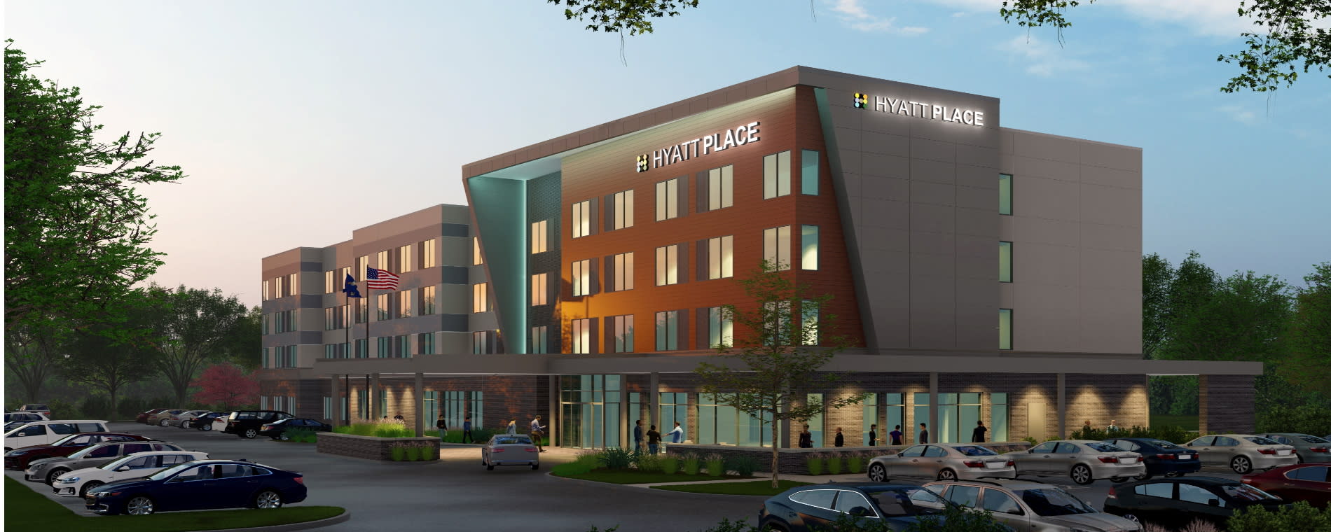 Hyatt Place WSU 4-Story Rendering