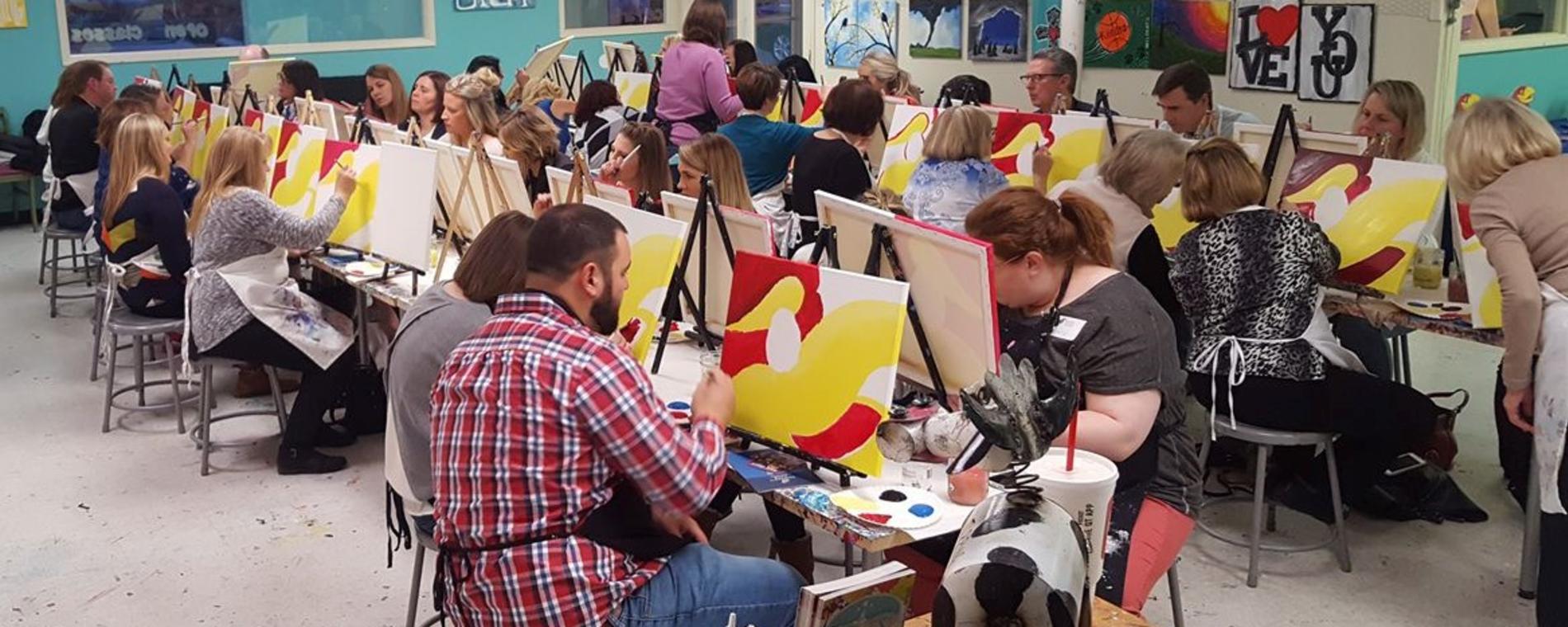 Paint the Towne Red Yellow Swirls Visit Wichita