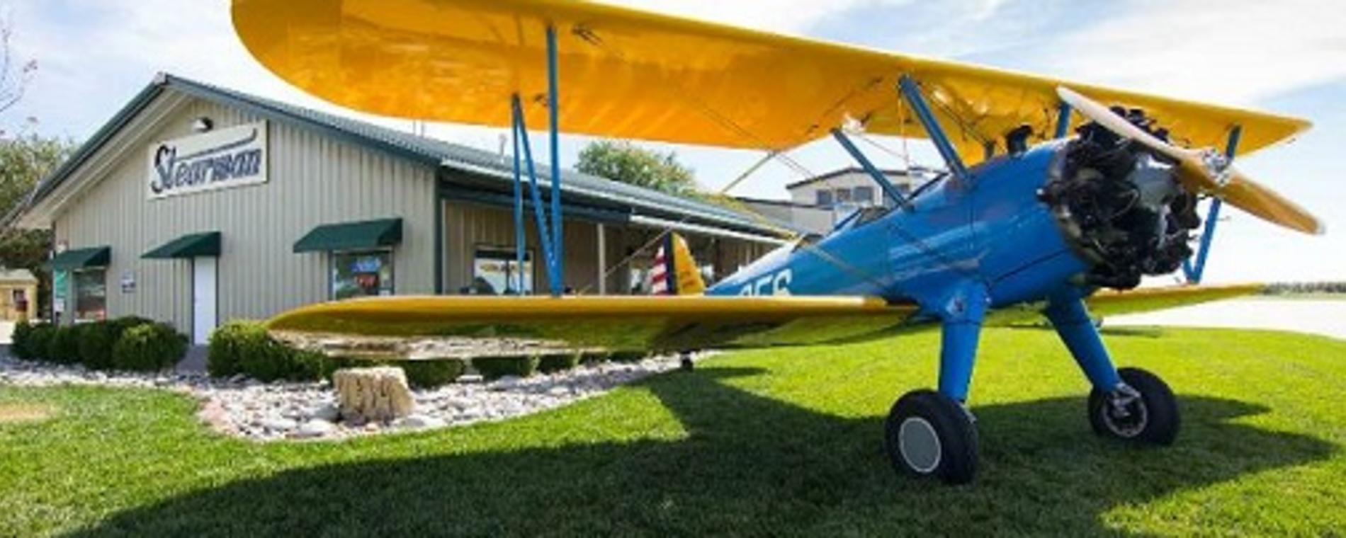 Stearman Bar/Grill Exterior with Plane Visit Wichita
