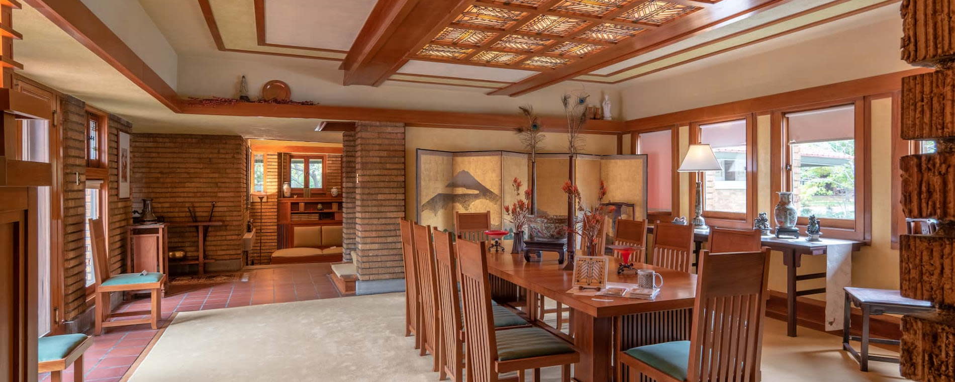Dining Room at Frank Lloyd Wright's Allen House in Wichita