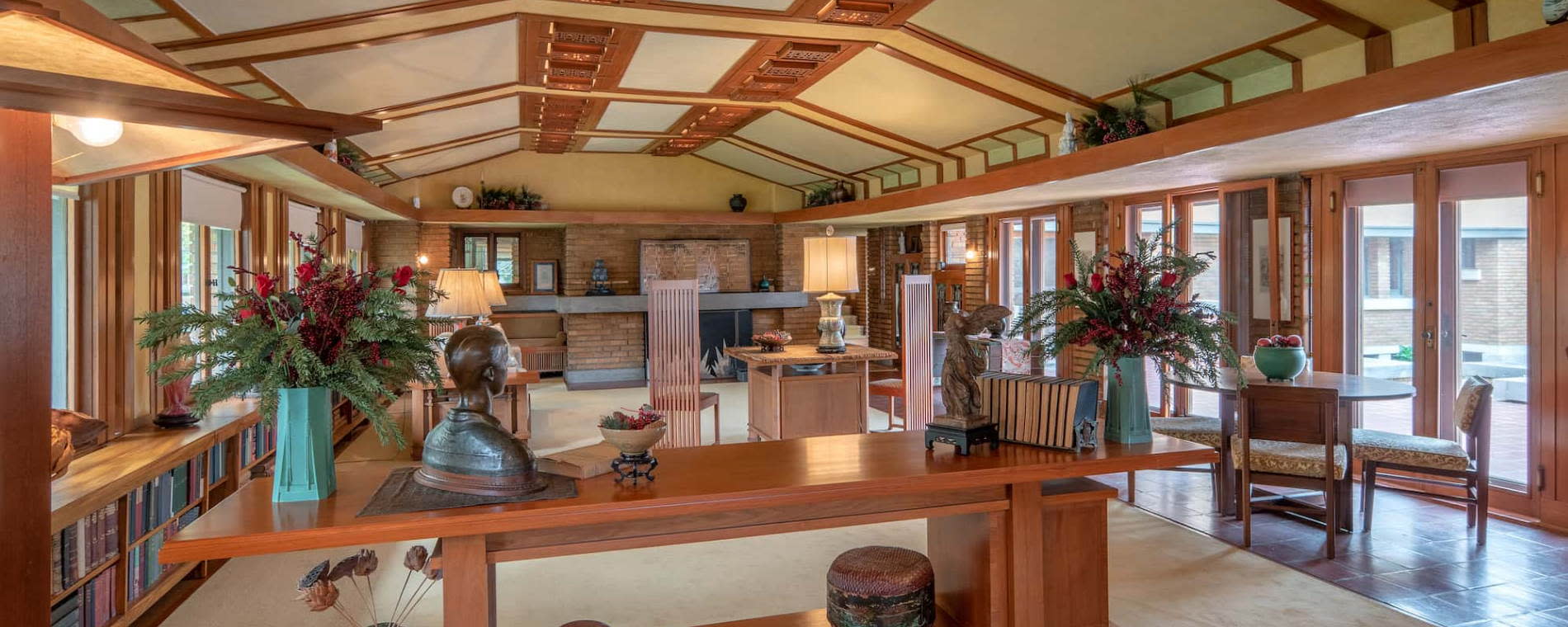 Living Room at Frank Lloyd Wright's Allen House in Wichita
