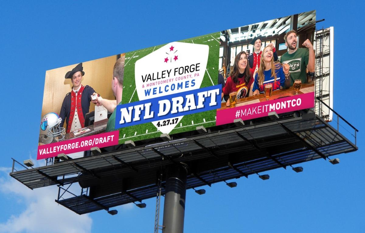 NFL Draft information from the VFTCB is currently occupying billboards on six local roadways, including the Pennsylvania Turnpike, the Walt Whitman Bridge and I-95.