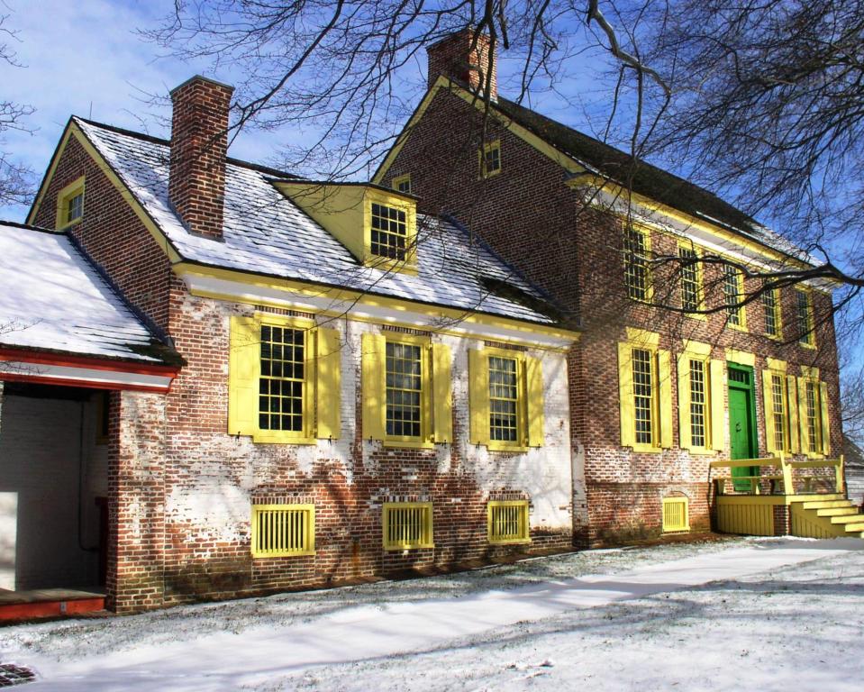 John Dickinson Mansion in the snow