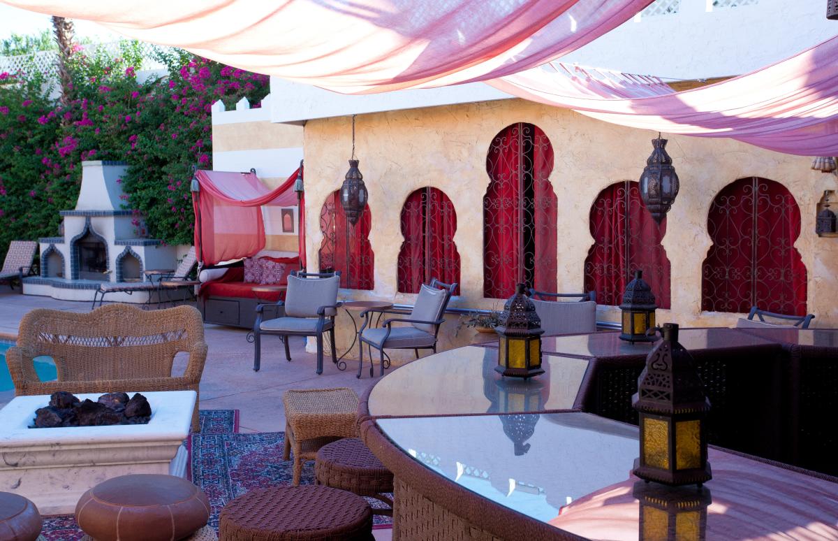 El Morocco Inn & Spa. Moroccan Hot Springs with warm mineral water swimming pool and Jacuzzi style covered spa. Photographer: Chris Miller 2014