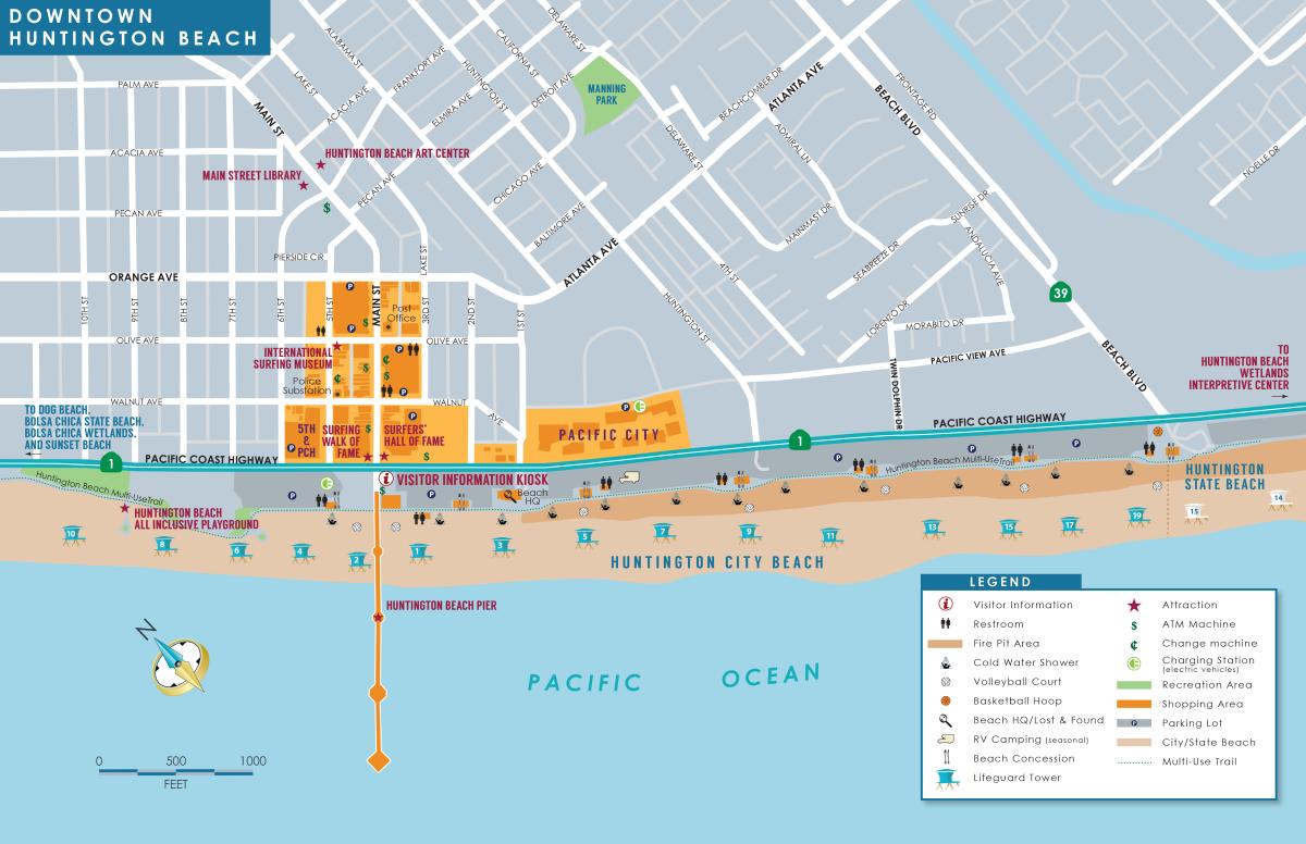 Huntington Beach Downtown Map