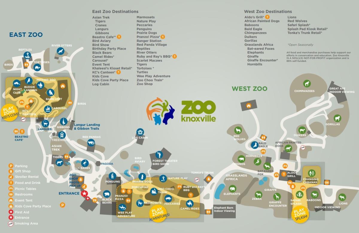 knoxville zoo map