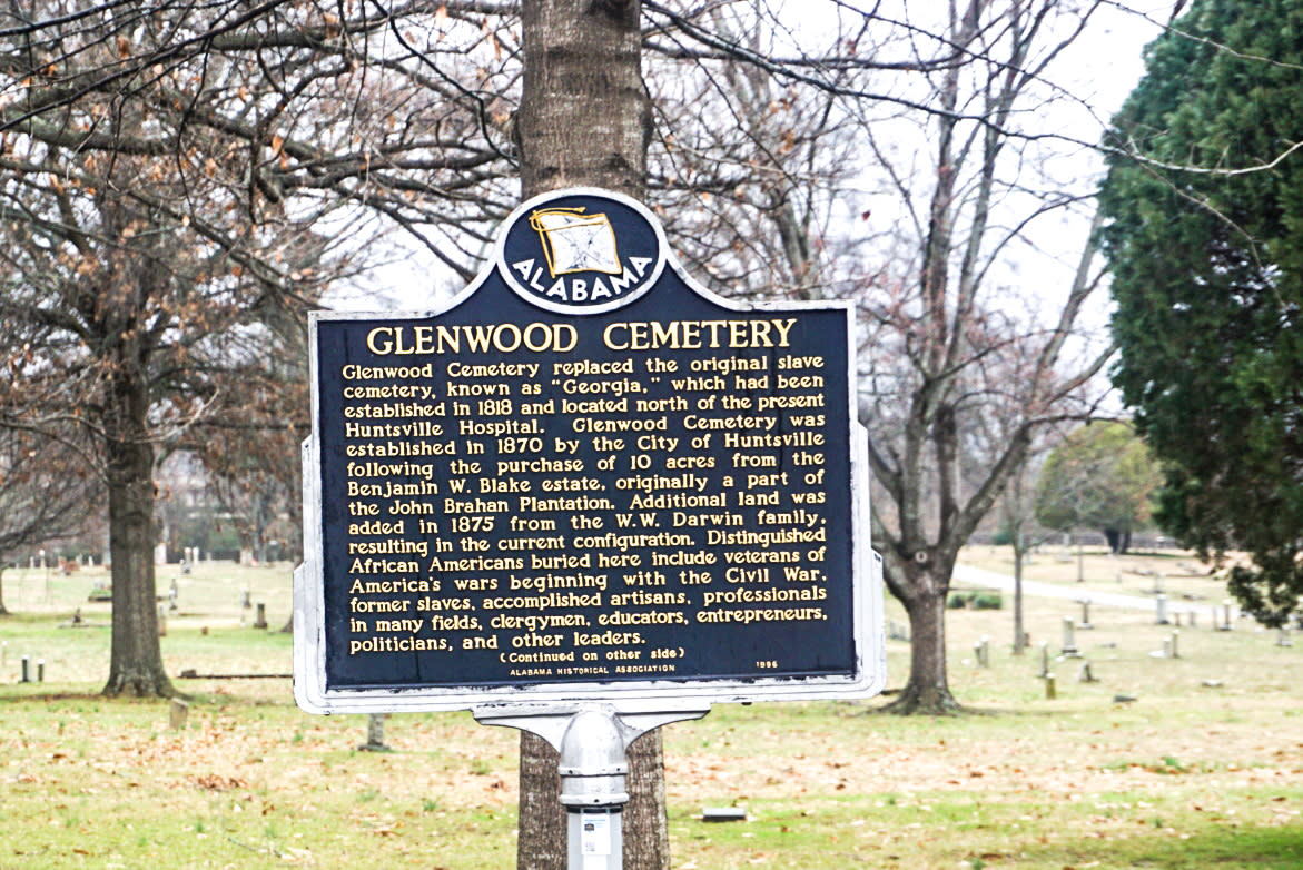 glenwood cemetery sign black history post