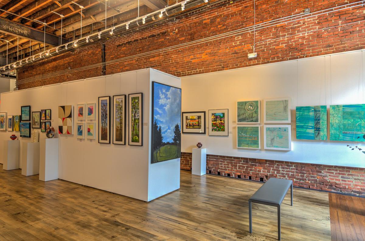 District Arts Gallery with paintings in Downtown Frederick