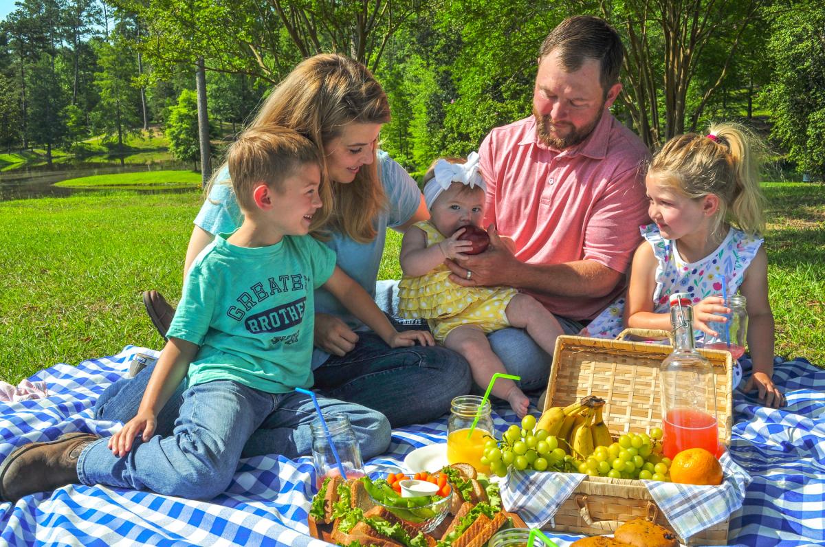 family picnic at Lockerly Arboretum 