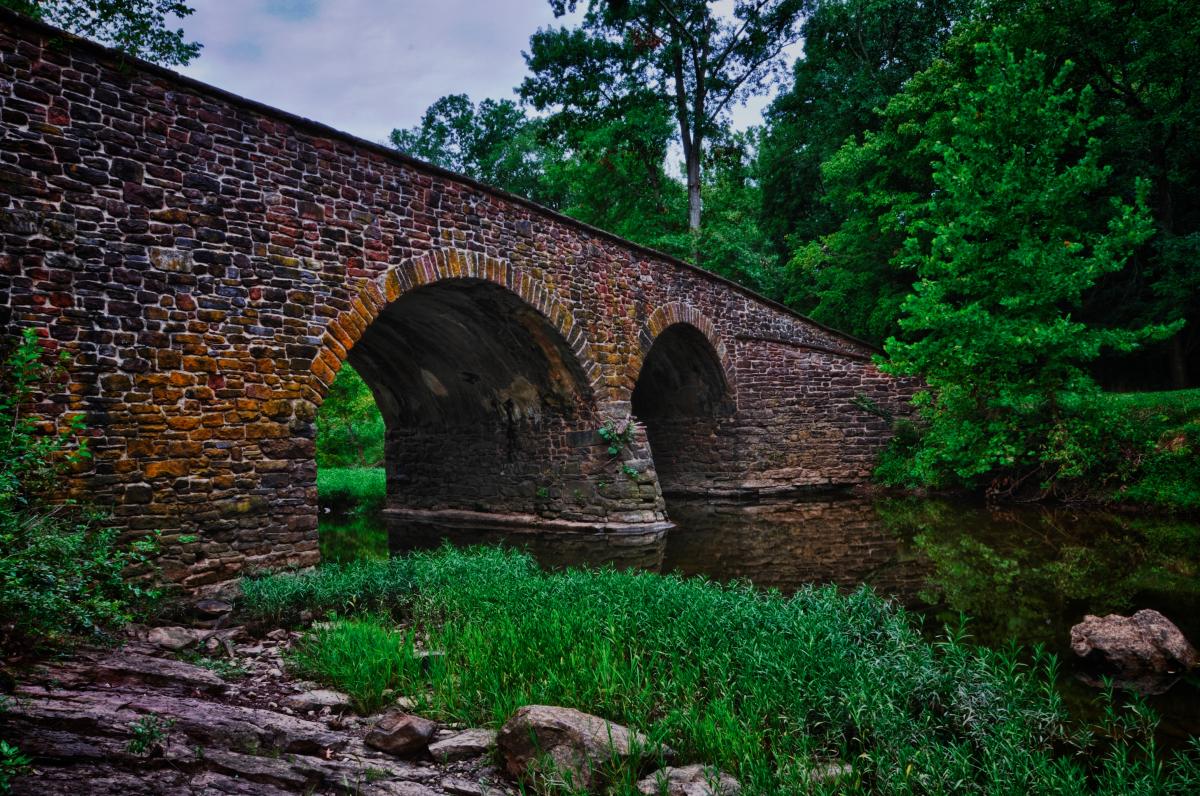View of the old stone bridge at Manassas National Battlefield Park