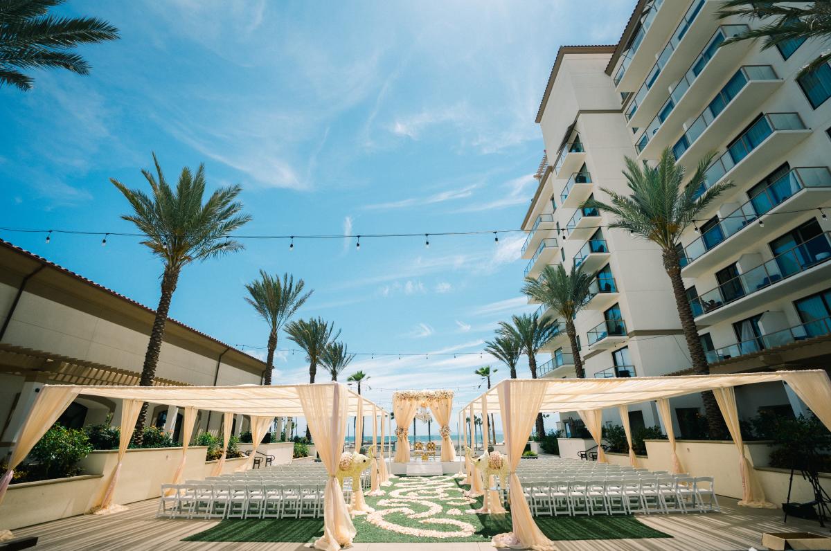 Wedding venue at the Waterfront Beach Resort, a Hilton Hotel in Huntington Beach