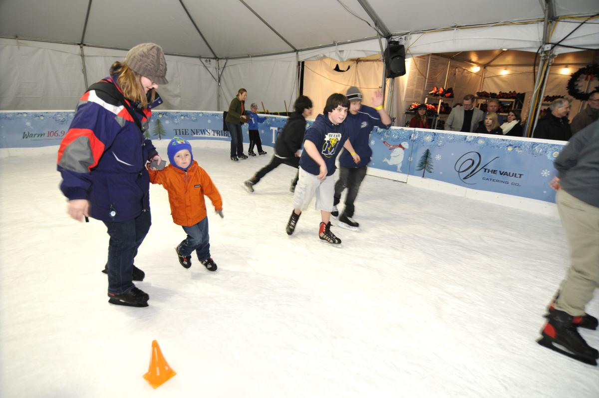 Family skates at Polar Plaza