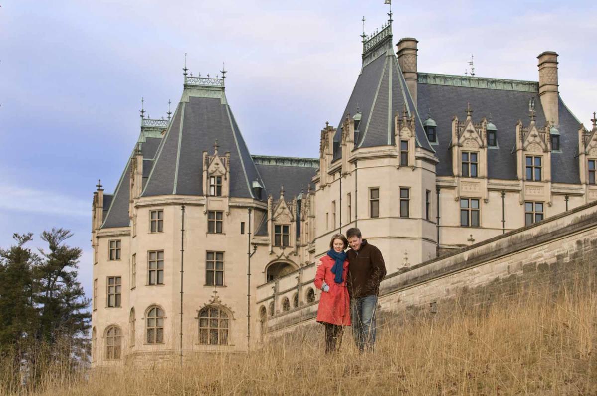 Couple at Biltmore Winter