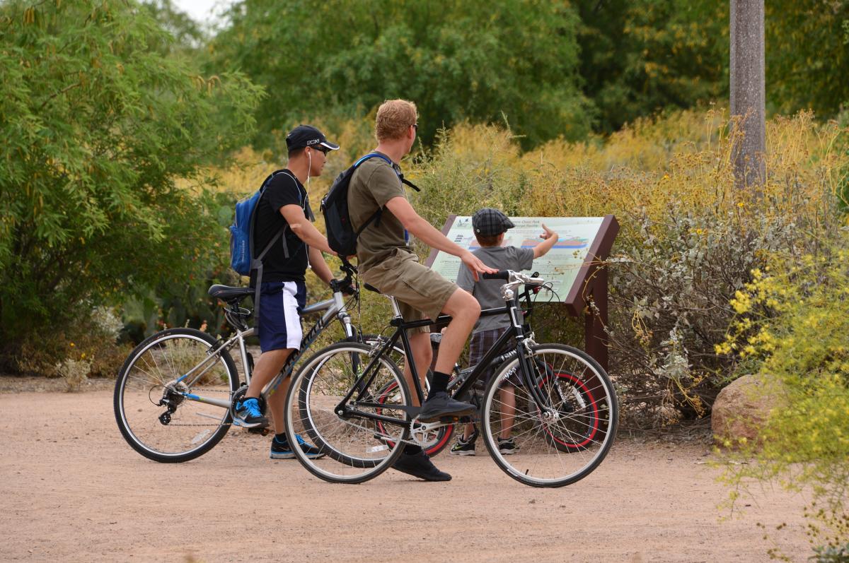 Family Biking at Veterans Oasis Park