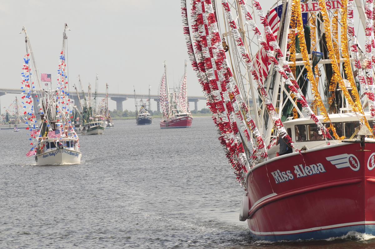 Local shrimpers proudly display their vessels at the annual Brunswick Blessing of the Fleet and Mayfair Festival on the Georgia coast.