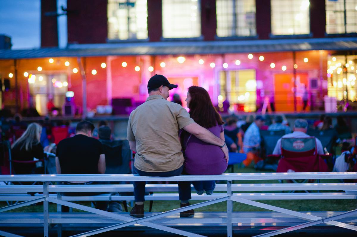 Couple at Concerts at the Dock Lowe Mill