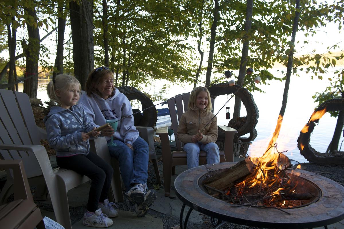 Gather with family by the campfire