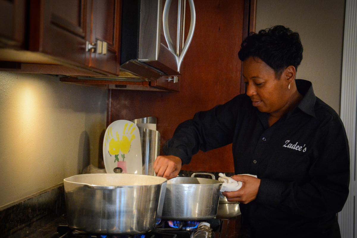 Yvette Shelvin Cooking Okra Gumbo