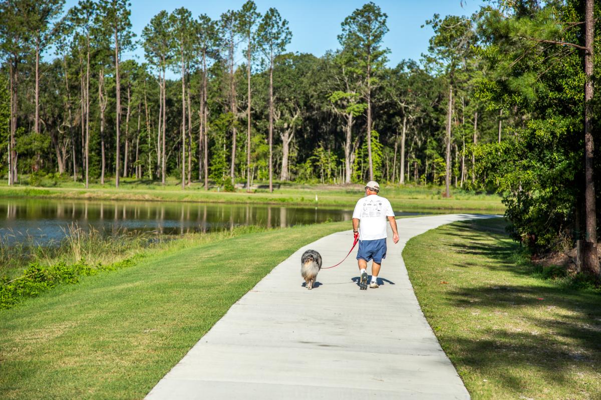 Paved pathways around the North Glynn Recreation Complex are perfect for walking, jogging and bike riding in Brunswick, Georgia