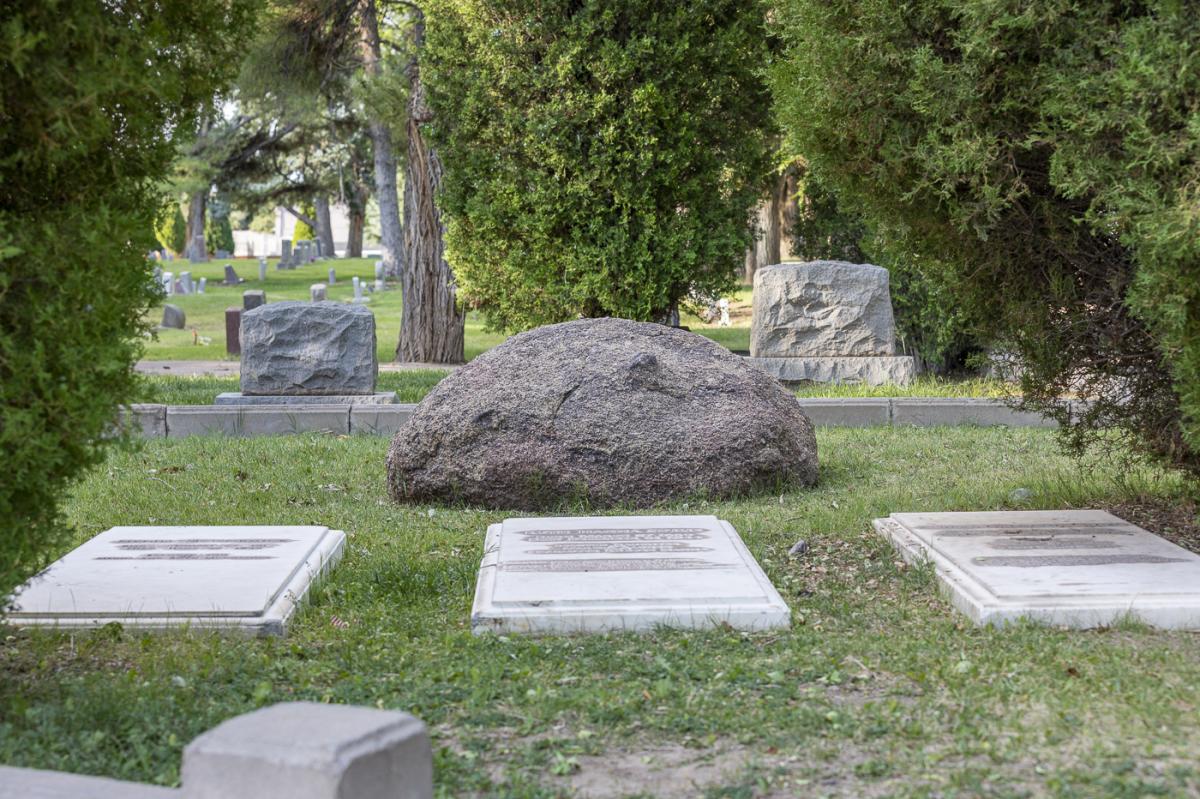 A boulder at the McCormick and Simms graves, Fairview Memorial Park, Albuquerque