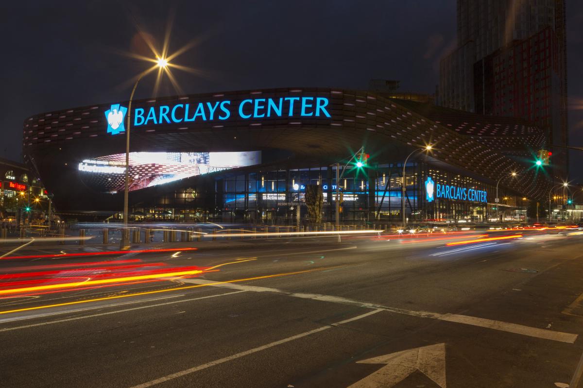 Barclays Center exterior at night