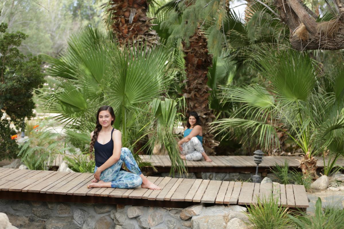 Women practicing yoga at Two Bunch Palms