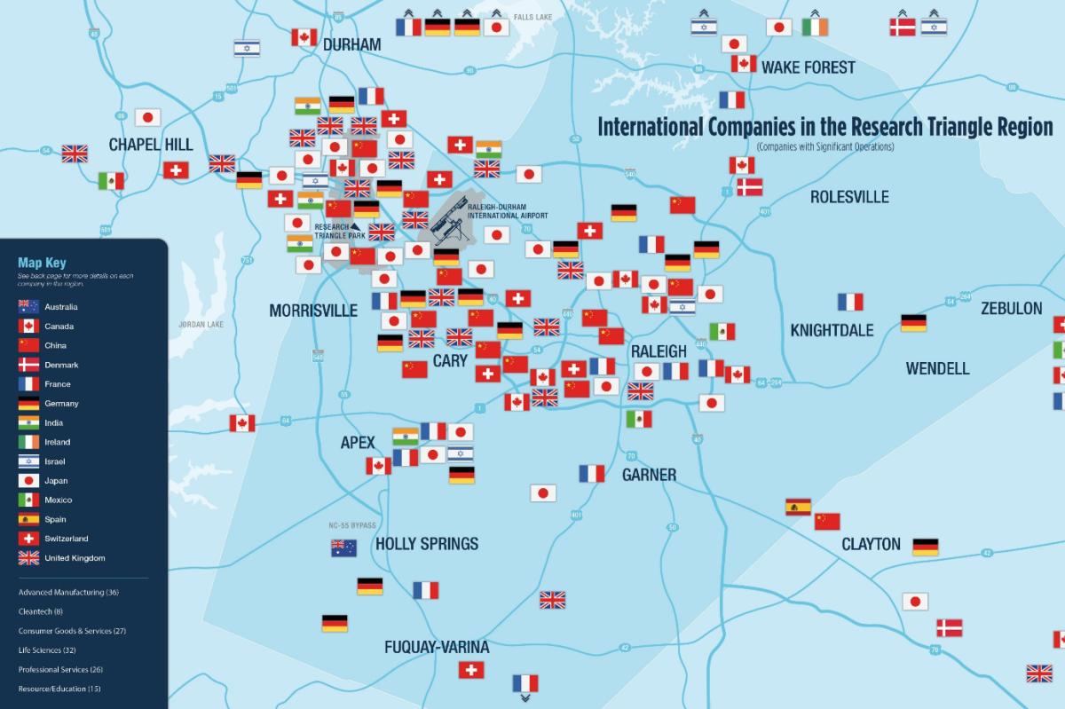 International companies in the Triangle