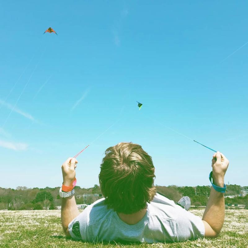 Flying a Kite at Mount Trashmore