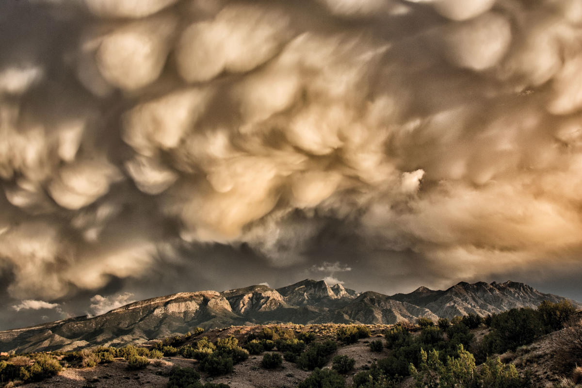 Grand Prize Winner, Fall Storm in the Sandia Mountains by Michael Edminster