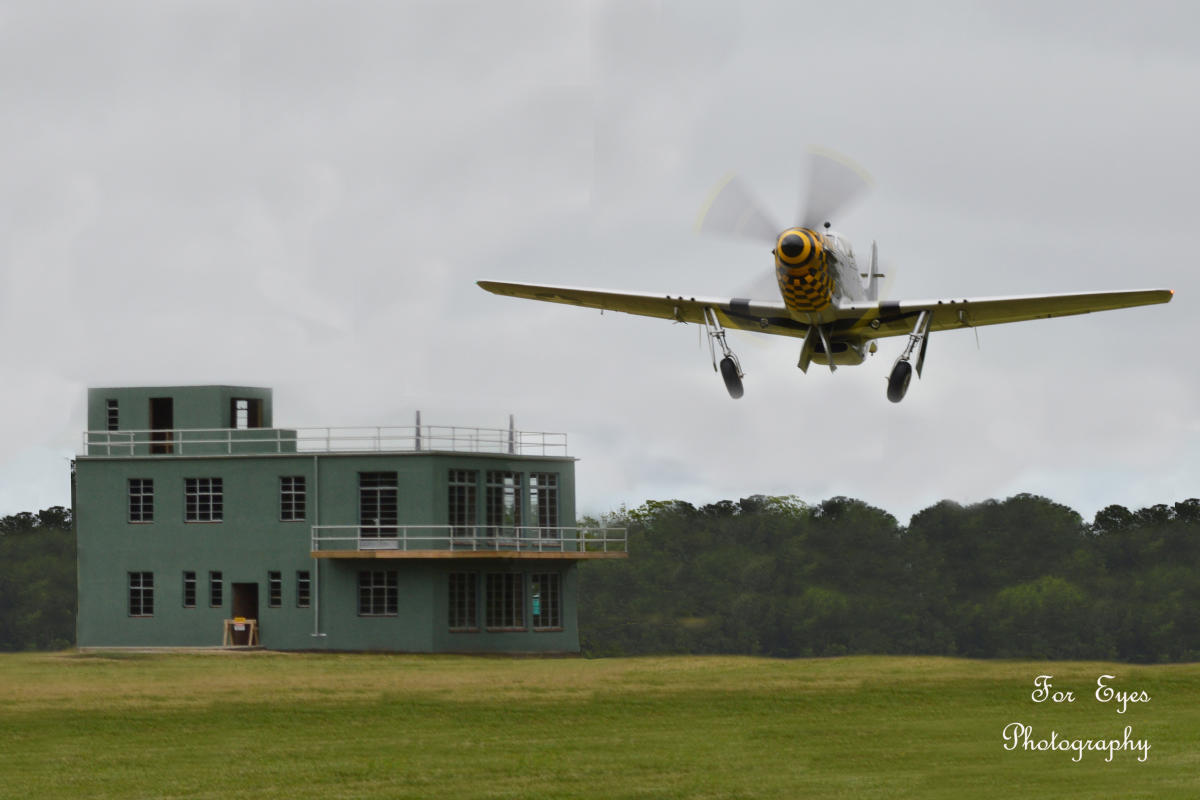 RAF Goxhill Control Tower and P51 Mustang